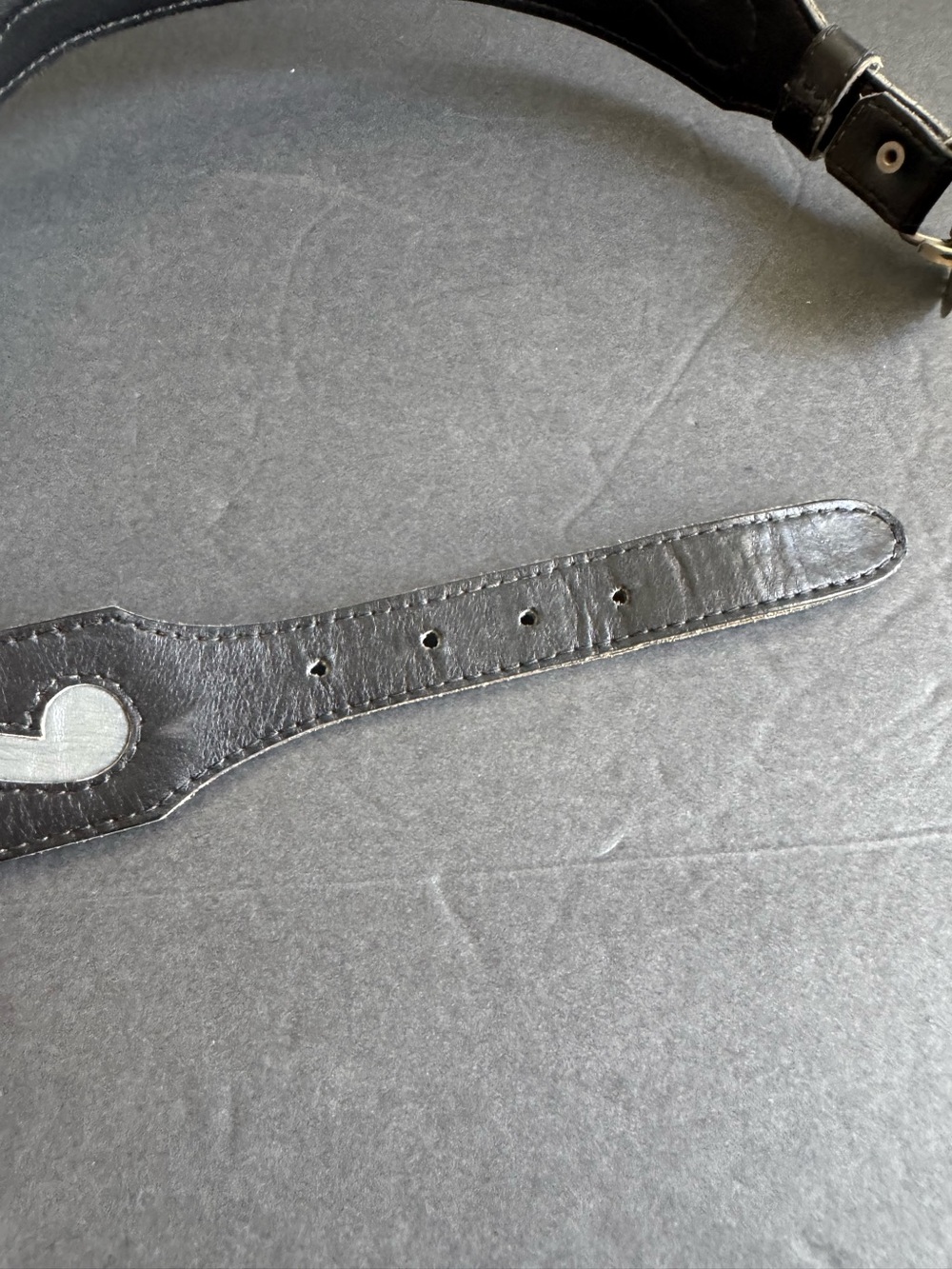 Vintage Western Concho Belt Black Gray Leather Wing Cowgirl Boho Handmade Medium - Picture 6 of 11